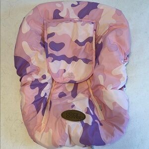 Pink and Purple Plush Infant Car Seat/Stroller Cover with Camouflage Pattern